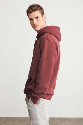 Sweat regular com capuz - Ferrugem