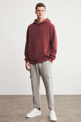 Sweat regular com capuz - Ferrugem