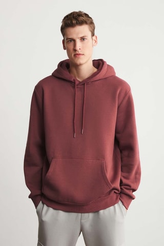 Sweat regular com capuz - Ferrugem
