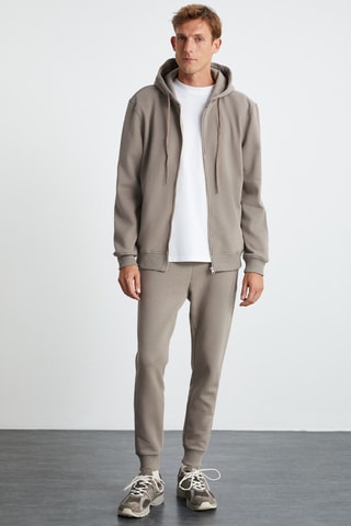 Sweat relaxed à capuche - Beige