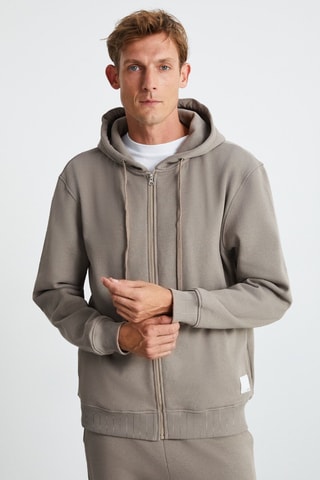 Sweat relaxed à capuche - Beige