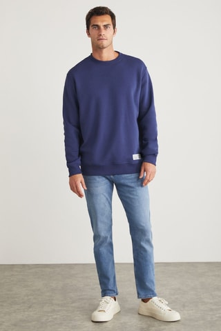 Sweat regular - Azul-marinho