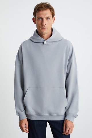 Sweat com capuz - Cinzento-claro
