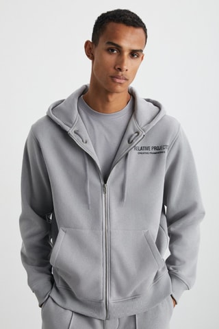 Sweat com capuz - Cinzento-claro