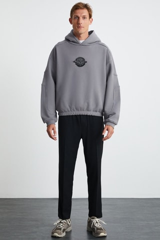 Sweat com capuz - Cinzento