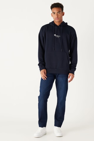 Sweat oversize com capuz - Azul-marinho
