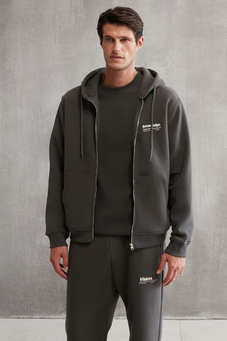 Sweat oversize à capuche - Gris foncé