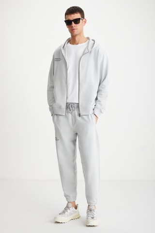 Sweat com capuz - Cinzento-claro