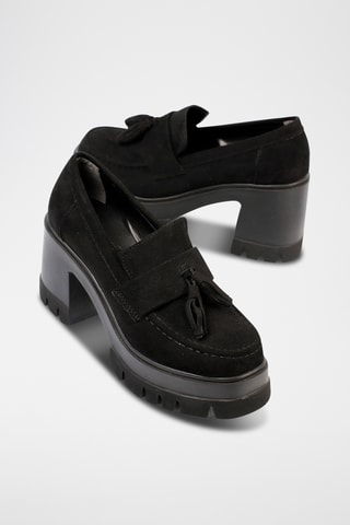 Mocassins com salto - Preto