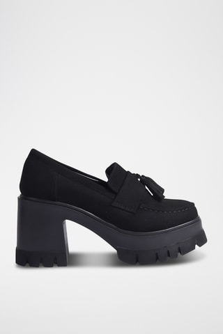 Mocassins com salto - Preto