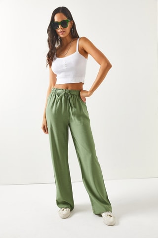 Pantalon palazzo - Kaki