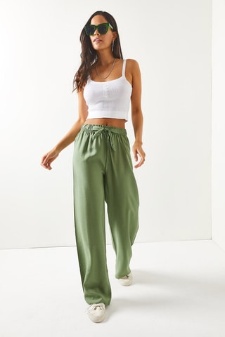 Pantalon palazzo - Kaki
