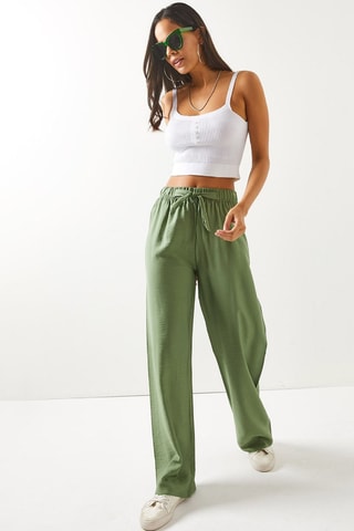 Pantalon palazzo - Kaki