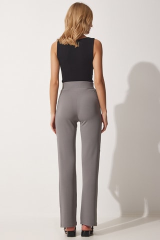 Pantalon taille haute - Gris
