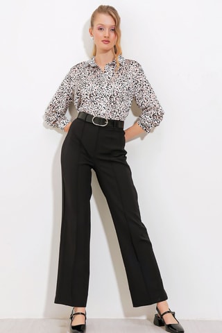 Pantalon taille haute - Noir