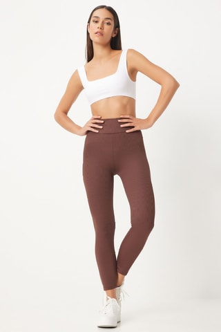 Legging taille haute - Marron