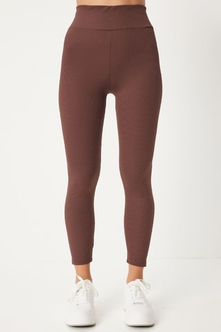 Legging taille haute - Marron