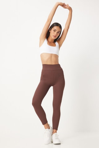 Legging taille haute - Marron