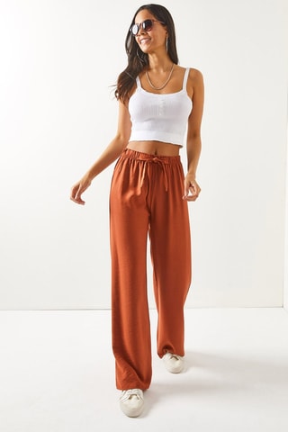 Pantalon palazzo - Rouge brique