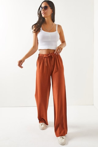 Pantalon palazzo - Rouge brique