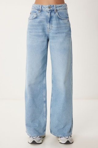 Jean wide legs taille haute - Bleu clair