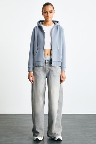 Sweat com capuz - Azul-celeste
