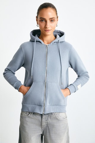 Sweat com capuz - Azul-celeste