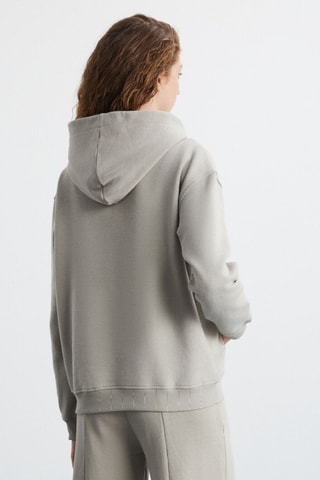 Sweat regular com capuz - Bege