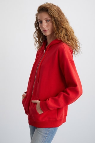 Sweat com capuz - Vermelho