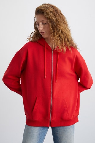 Sweat com capuz - Vermelho