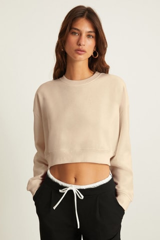 Sweat curta - Bege