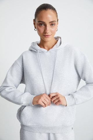 Sweat relaxed com capuz - Cinzento-claro mesclado