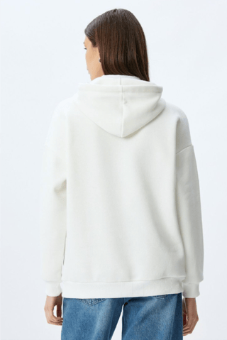 Sweat à capuche - Ecru