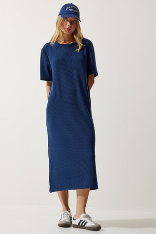Vestido direito - Azul-marinho