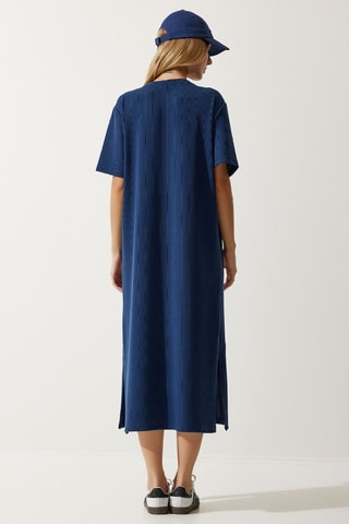 Vestido direito - Azul-marinho
