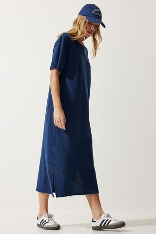 Vestido direito - Azul-marinho