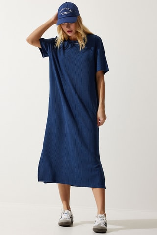 Vestido direito - Azul-marinho