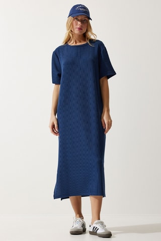 Vestido direito - Azul-marinho