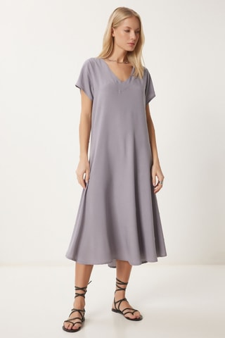 Vestido trapézio - Cinzento