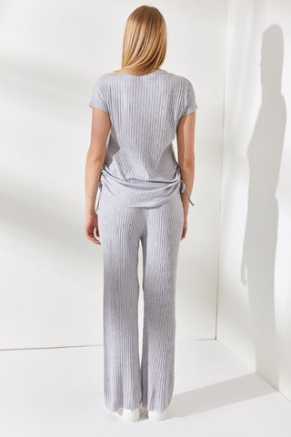 Top et pantalon palazzo - Gris clair