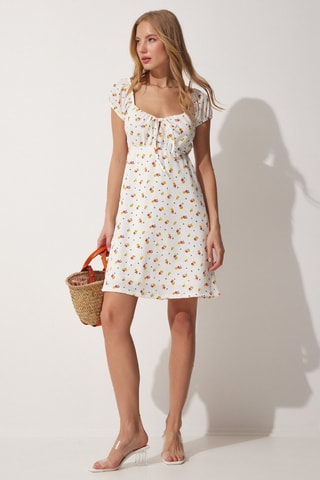 Vestido estilo patinadora - Cru