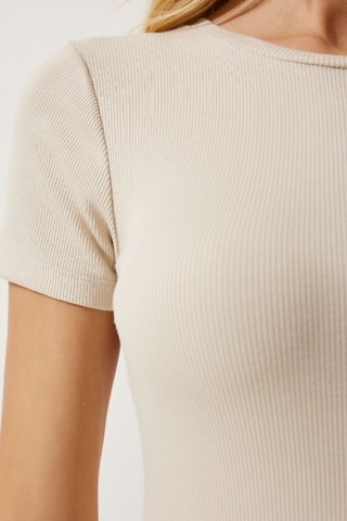 Vestido justo - Creme