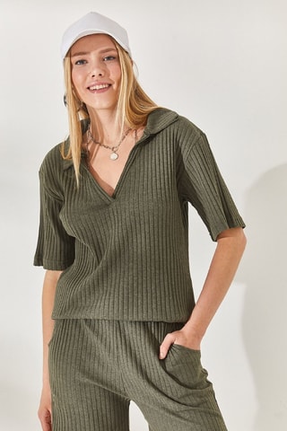 Polo et short - Kaki