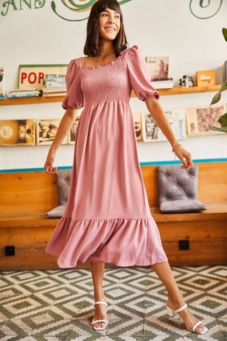 Vestido midi - Rosa