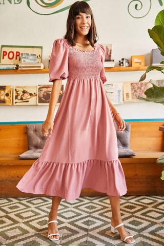 Vestido midi - Rosa