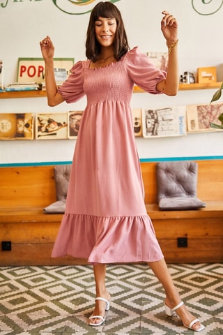 Vestido midi - Rosa