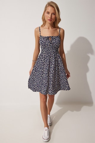 Vestido estilo patinadora - Azul-marinho