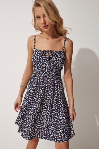 Vestido estilo patinadora - Azul-marinho