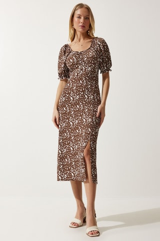 Vestido midi - Castanho