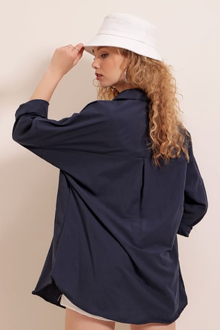 Camisa oversize - Azul-marinho